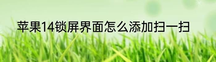 苹果14锁屏界面怎么添加扫一扫