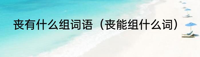 丧有什么组词语（丧能组什么词）