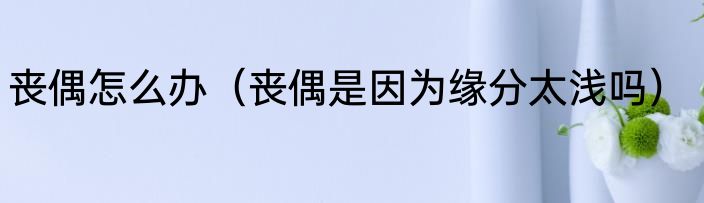 丧偶怎么办（丧偶是因为缘分太浅吗）