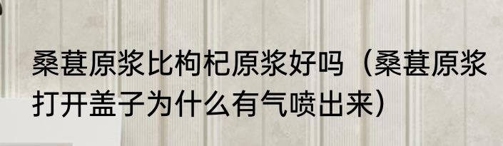 桑葚原浆比枸杞原浆好吗（桑葚原浆打开盖子为什么有气喷出来）
