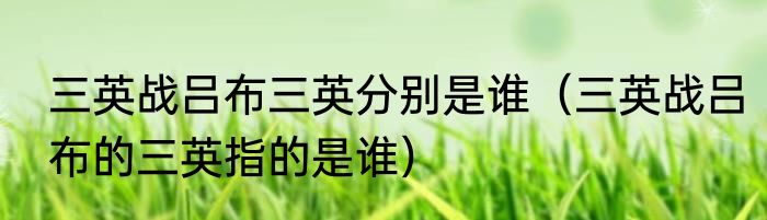 三英战吕布三英分别是谁（三英战吕布的三英指的是谁）
