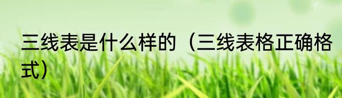 三线表是什么样的（三线表格正确格式）