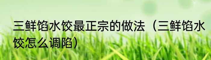 三鲜馅水饺最正宗的做法（三鲜馅水饺怎么调陷）