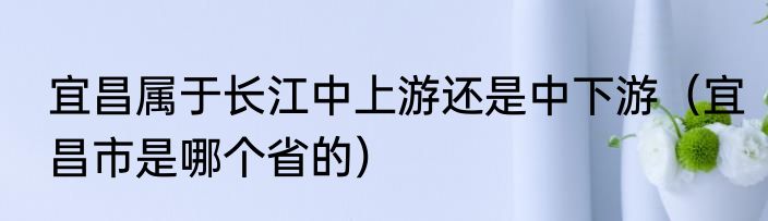宜昌属于长江中上游还是中下游（宜昌市是哪个省的）