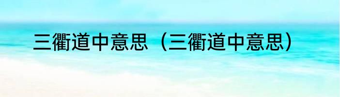 三衢道中意思（三衢道中意思）