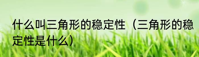 什么叫三角形的稳定性（三角形的稳定性是什么）