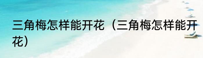 三角梅怎样能开花（三角梅怎样能开花）