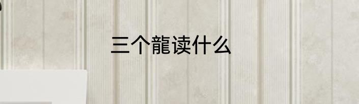 三个龍读什么