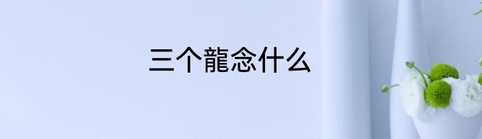 三个龍念什么