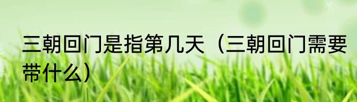 三朝回门是指第几天（三朝回门需要带什么）
