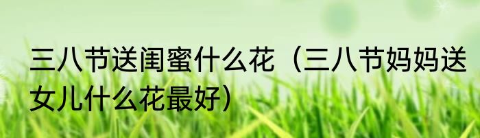 三八节送闺蜜什么花（三八节妈妈送女儿什么花最好）