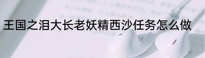 王国之泪大长老妖精西沙任务怎么做