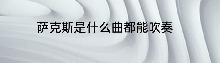 萨克斯是什么曲都能吹奏