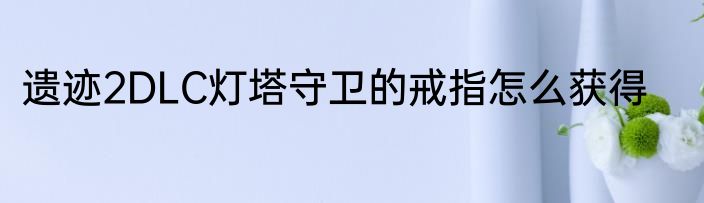 遗迹2DLC灯塔守卫的戒指怎么获得