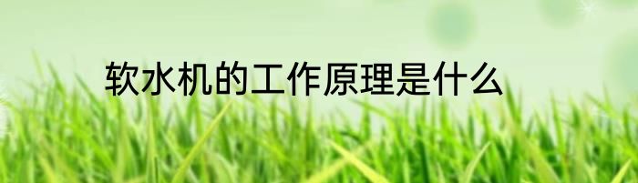 软水机的工作原理是什么