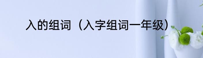 入的组词（入字组词一年级）