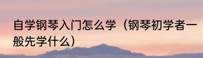 自学钢琴入门怎么学（钢琴初学者一般先学什么）