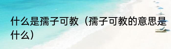 什么是孺子可教（孺子可教的意思是什么）