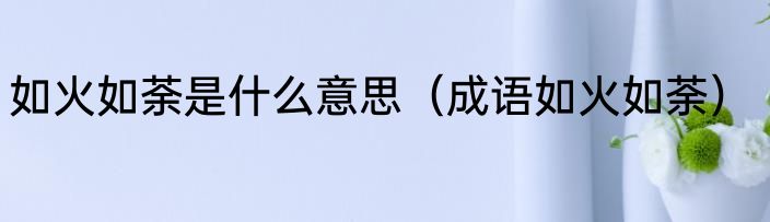 如火如荼是什么意思（成语如火如荼）