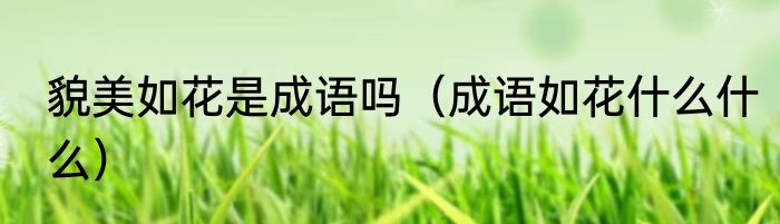 貌美如花是成语吗（成语如花什么什么）