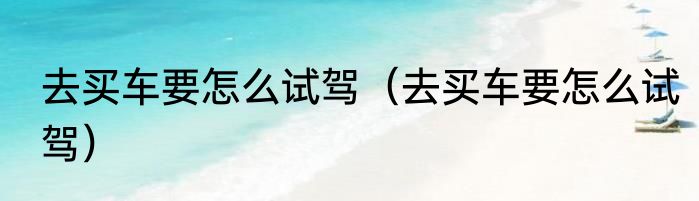 去买车要怎么试驾（去买车要怎么试驾）