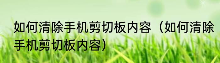 如何清除手机剪切板内容（如何清除手机剪切板内容）