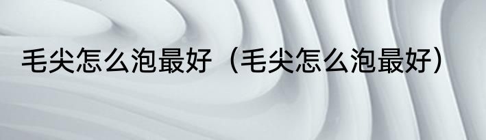 毛尖怎么泡最好（毛尖怎么泡最好）