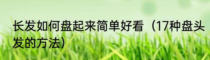 长发如何盘起来简单好看（17种盘头发的方法）