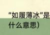 “如履薄冰”是什么意思（如履薄冰是什么意思）