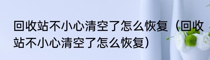 回收站不小心清空了怎么恢复（回收站不小心清空了怎么恢复）