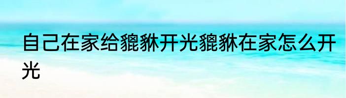 自己在家给貔貅开光貔貅在家怎么开光
