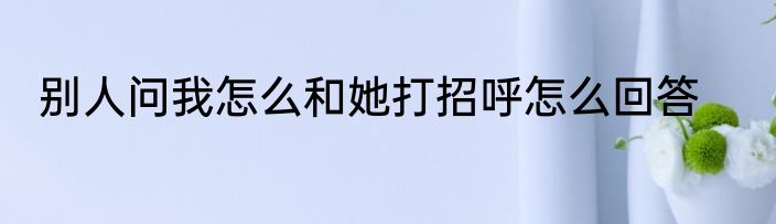 别人问我怎么和她打招呼怎么回答