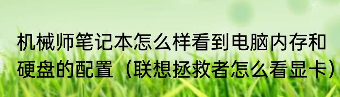 机械师笔记本怎么样看到电脑内存和硬盘的配置（联想拯救者怎么看显卡）