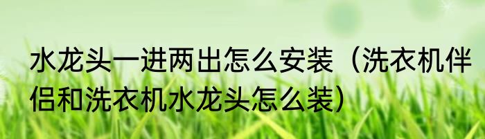 水龙头一进两出怎么安装（洗衣机伴侣和洗衣机水龙头怎么装）