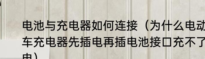 电池与充电器如何连接（为什么电动车充电器先插电再插电池接口充不了电）