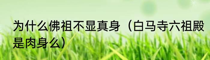 为什么佛祖不显真身（白马寺六祖殿是肉身么）