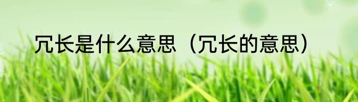 冗长是什么意思（冗长的意思）