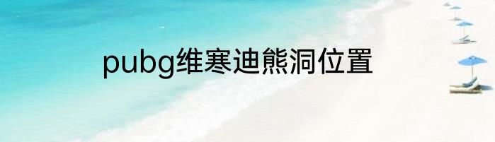 pubg维寒迪熊洞位置