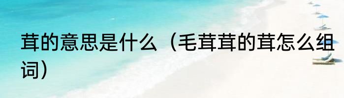 茸的意思是什么（毛茸茸的茸怎么组词）