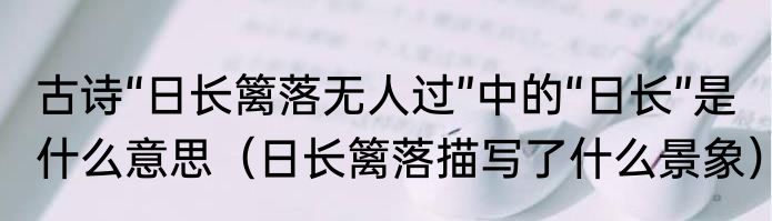 古诗“日长篱落无人过”中的“日长”是什么意思（日长篱落描写了什么景象）