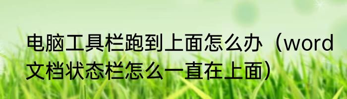 电脑工具栏跑到上面怎么办（word文档状态栏怎么一直在上面）