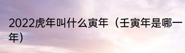 2022虎年叫什么寅年（壬寅年是哪一年）