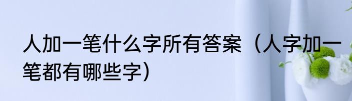 人加一笔什么字所有答案（人字加一笔都有哪些字）
