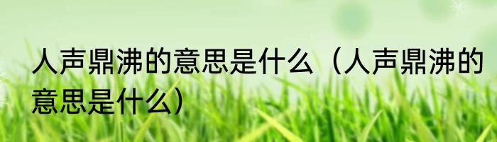 人声鼎沸的意思是什么（人声鼎沸的意思是什么）