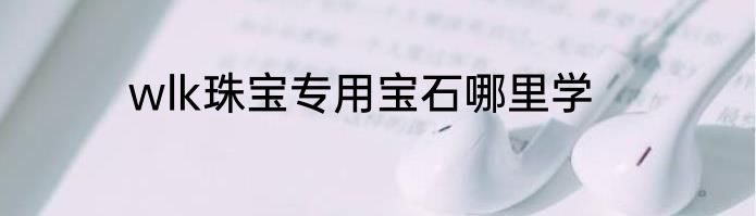 wlk珠宝专用宝石哪里学