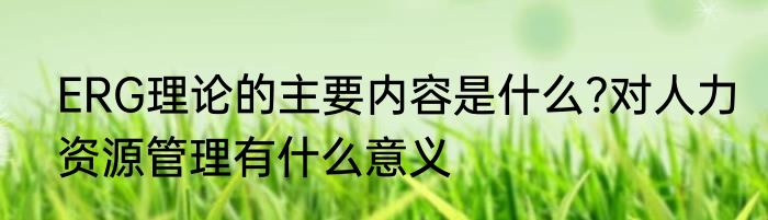 ERG理论的主要内容是什么?对人力资源管理有什么意义