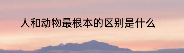 人和动物最根本的区别是什么