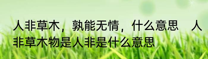 人非草木，孰能无情，什么意思　人非草木物是人非是什么意思