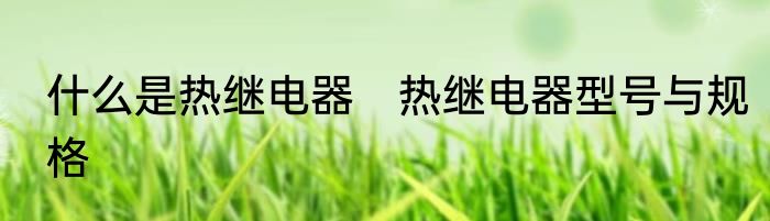 什么是热继电器　热继电器型号与规格