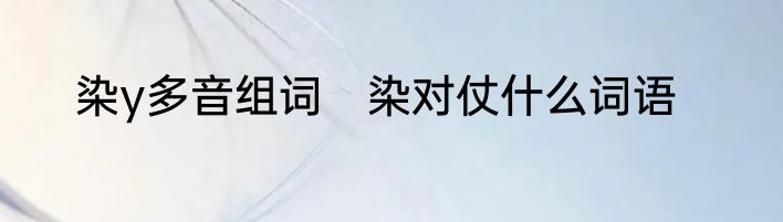 染y多音组词　染对仗什么词语